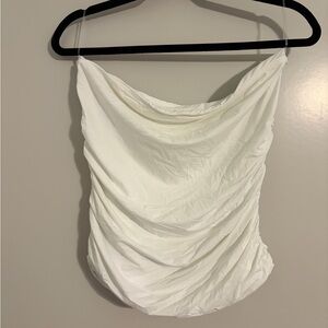 Abercrombie & Fitch White Draped Blouse